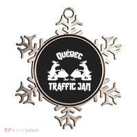 Quebec Moose Snowmobile Traffic Jam For Rider Gift Ornament thumb 0