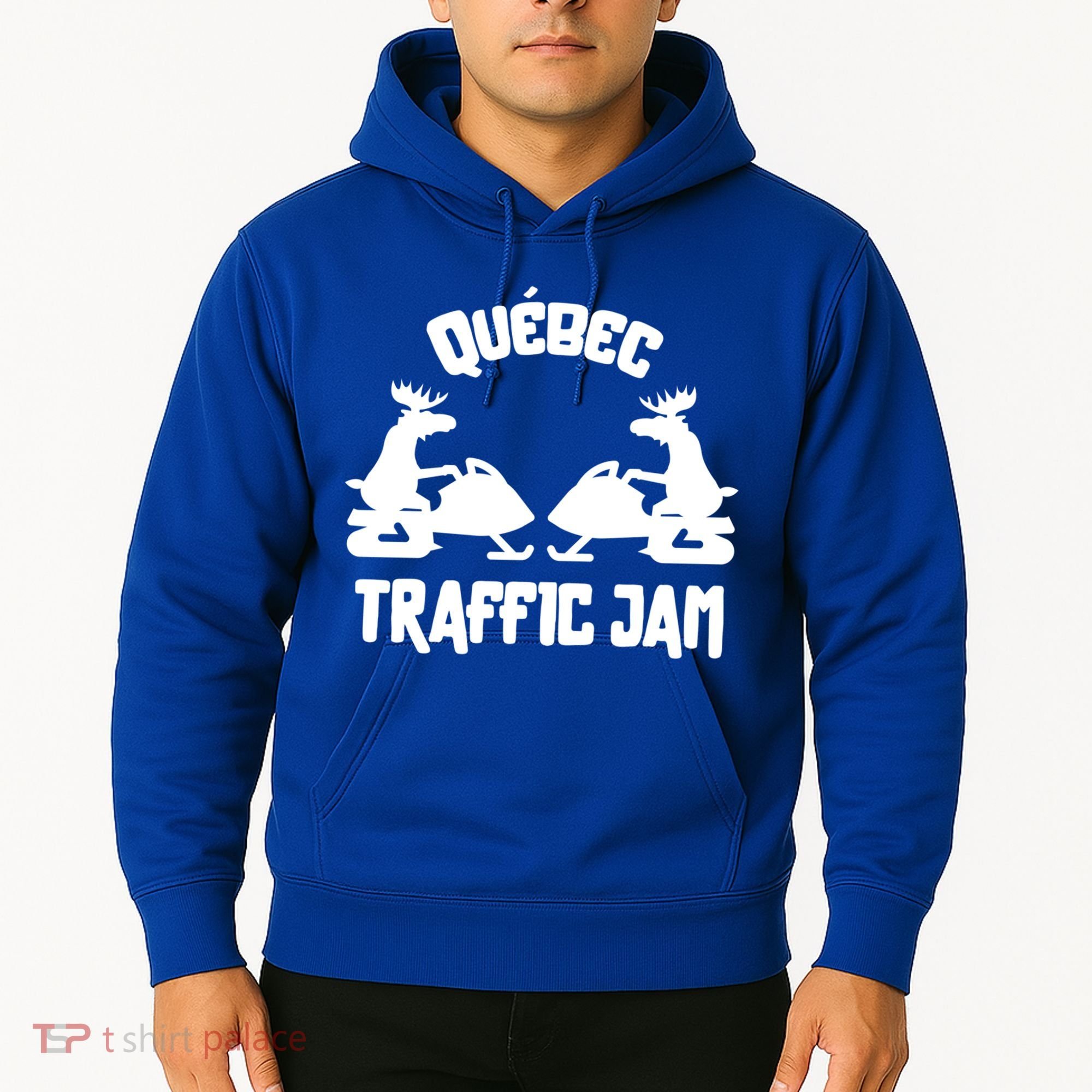 Quebec Moose Snowmobile Traffic Jam For Rider Gift Hoodie