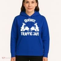 Quebec Moose Snowmobile Traffic Jam For Rider Gift Hoodie thumb 5