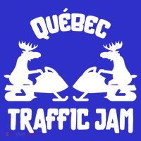 Quebec Moose Snowmobile Traffic Jam For Rider Gift Apron thumb 3