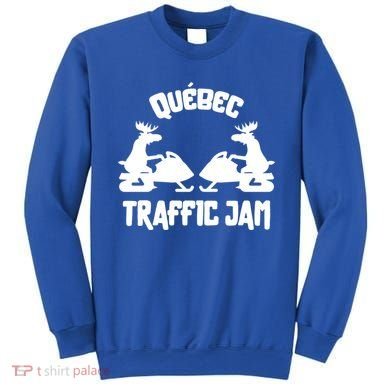 Quebec Moose Snowmobile Traffic Jam For Rider Gift Sweatshirt