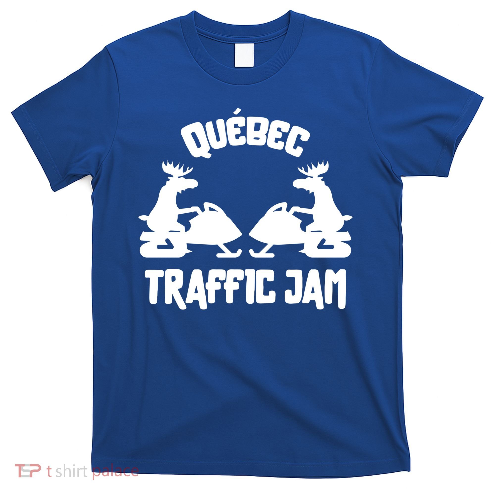 Quebec Moose Snowmobile Traffic Jam For Rider Gift T-Shirt