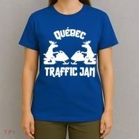 Quebec Moose Snowmobile Traffic Jam For Rider Gift T-Shirt thumb 4