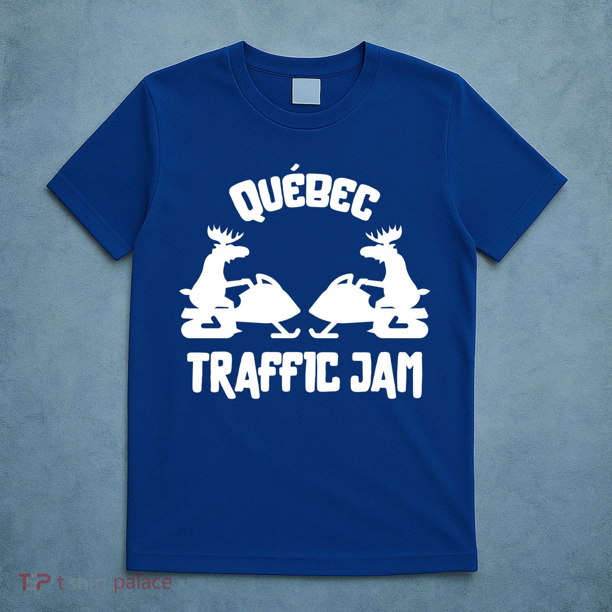 Quebec Moose Snowmobile Traffic Jam For Rider Gift T-Shirt