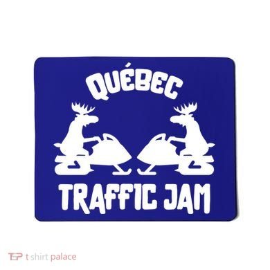 Quebec Moose Snowmobile Traffic Jam For Rider Gift Mousepad