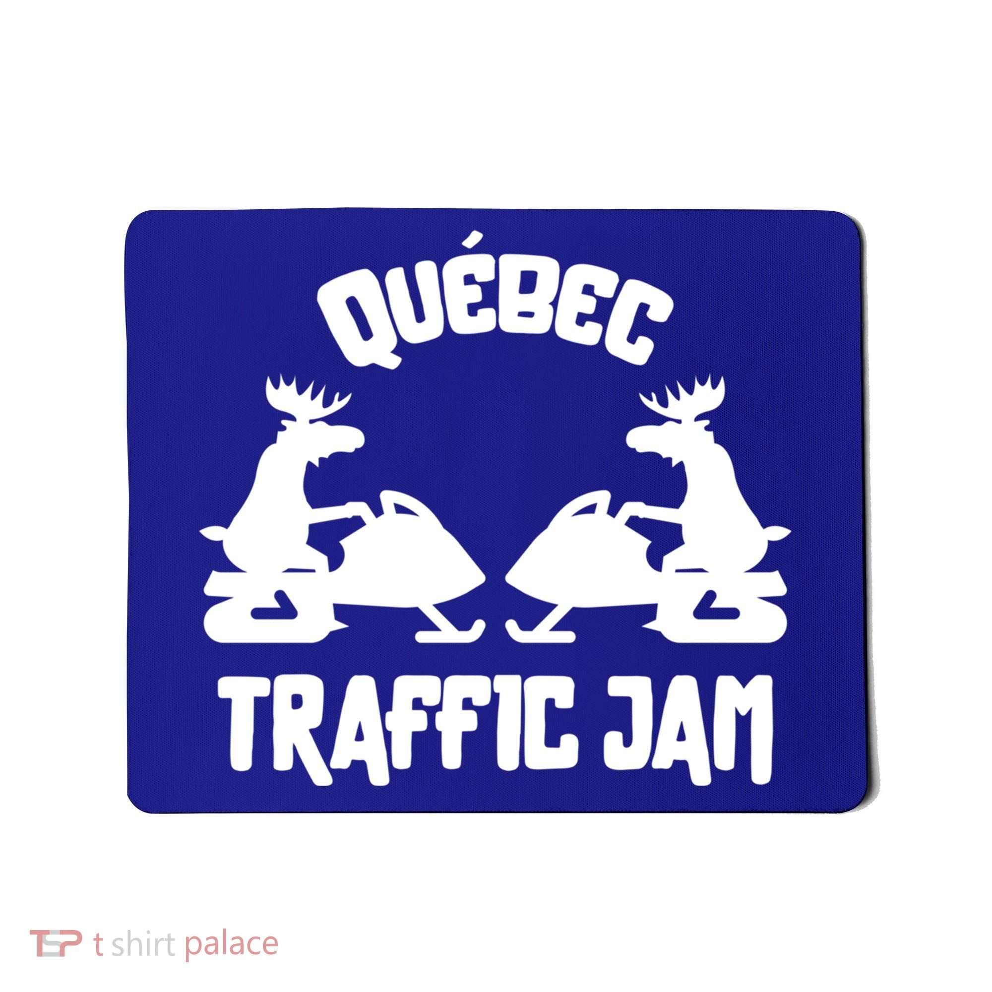 Quebec Moose Snowmobile Traffic Jam For Rider Gift Mousepad