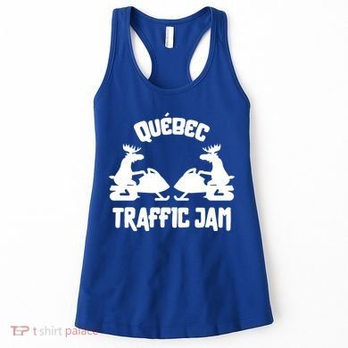 Quebec Moose Snowmobile Traffic Jam For Rider Gift Women's Tank Top