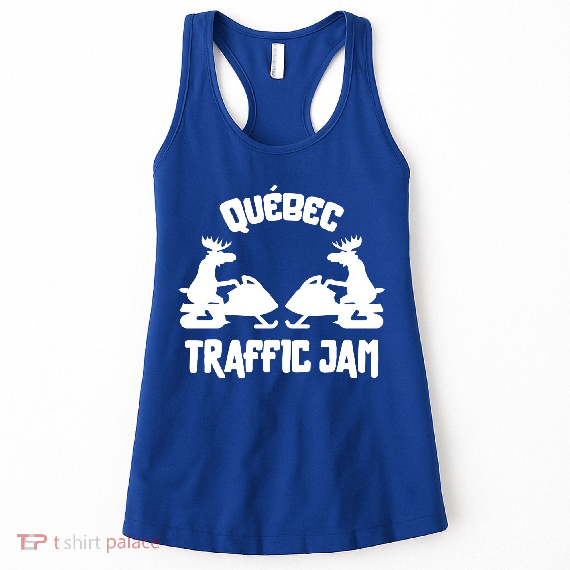 Quebec Moose Snowmobile Traffic Jam For Rider Gift Women's Tank Top