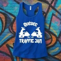 Quebec Moose Snowmobile Traffic Jam For Rider Gift Women's Tank Top thumb 3