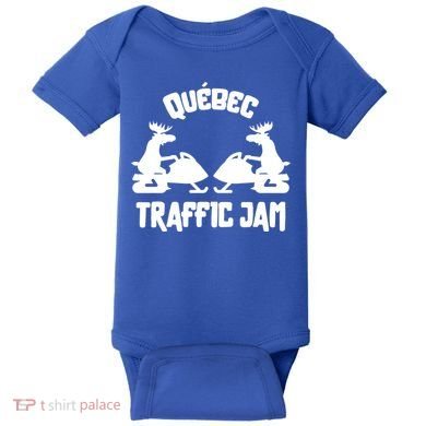 Quebec Moose Snowmobile Traffic Jam For Rider Gift Baby Bodysuit