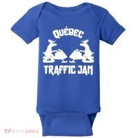Quebec Moose Snowmobile Traffic Jam For Rider Gift Baby Bodysuit thumb 0