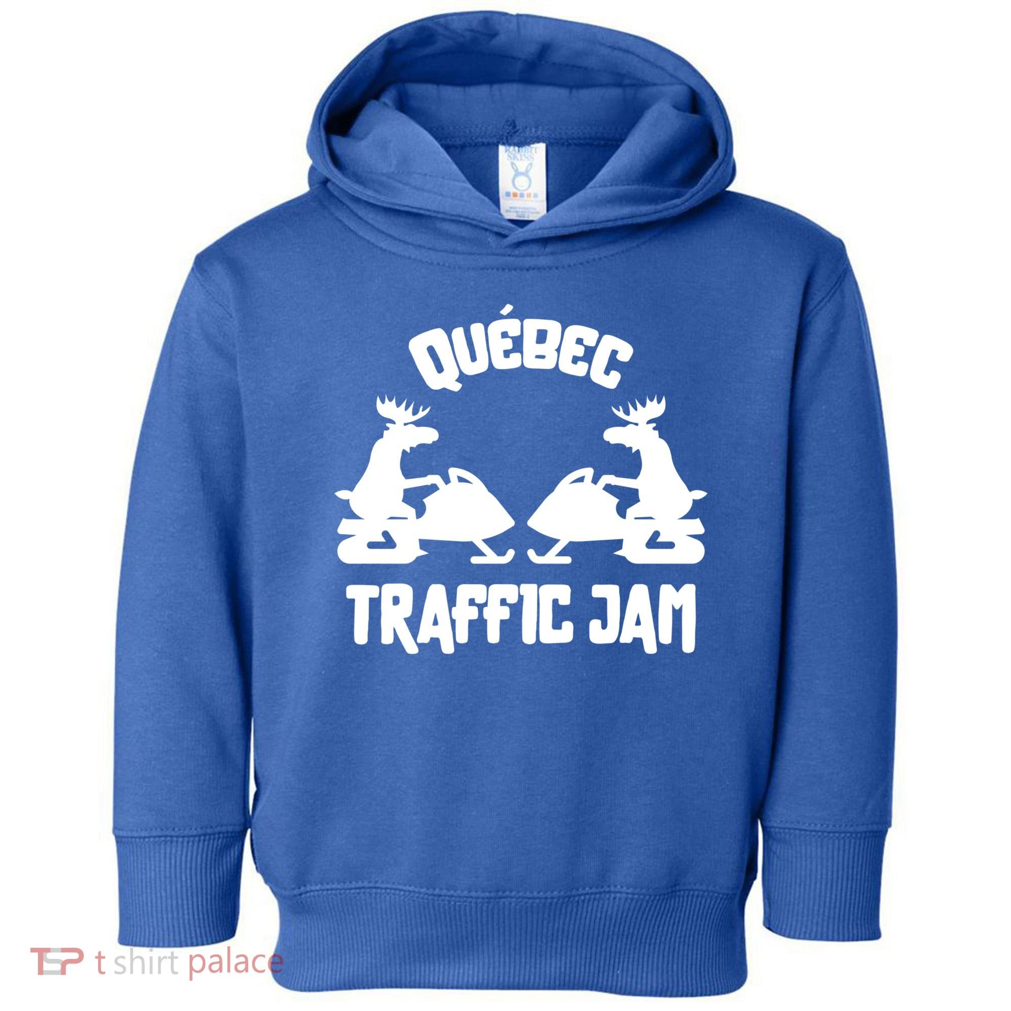 Quebec Moose Snowmobile Traffic Jam For Rider Gift Toddler Hoodie