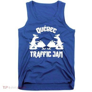 Quebec Moose Snowmobile Traffic Jam For Rider Gift Tank Top