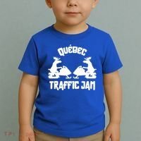 Quebec Moose Snowmobile Traffic Jam For Rider Gift Toddler T-Shirt thumb 2