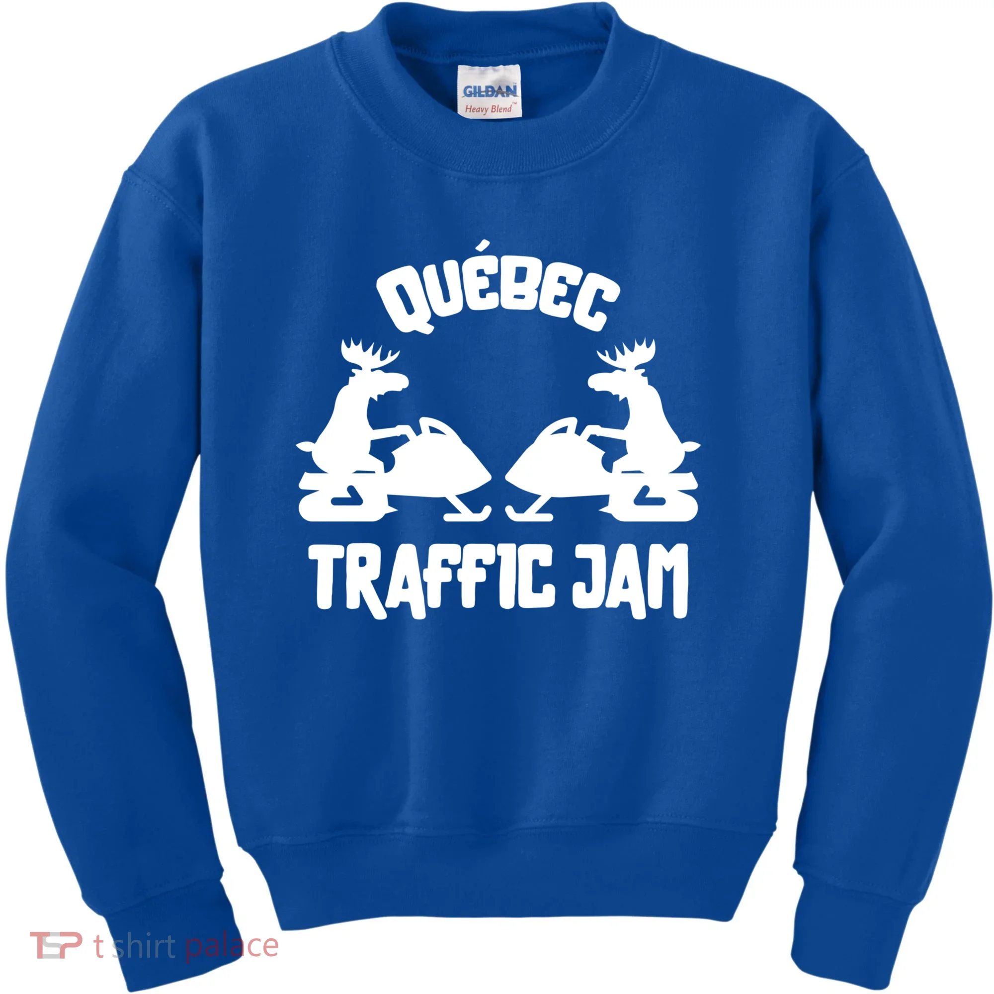 Quebec Moose Snowmobile Traffic Jam For Rider Gift Kids Sweatshirt