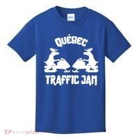 Quebec Moose Snowmobile Traffic Jam For Rider Gift Kids T-Shirt thumb 0