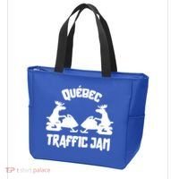 Quebec Moose Snowmobile Traffic Jam For Rider Gift Tote Bag thumb 3