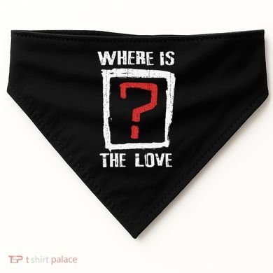 Question Mark Where Is The Love USA-Made Doggie Bandana