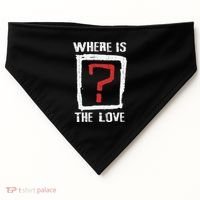 Question Mark Where Is The Love USA-Made Doggie Bandana thumb 0