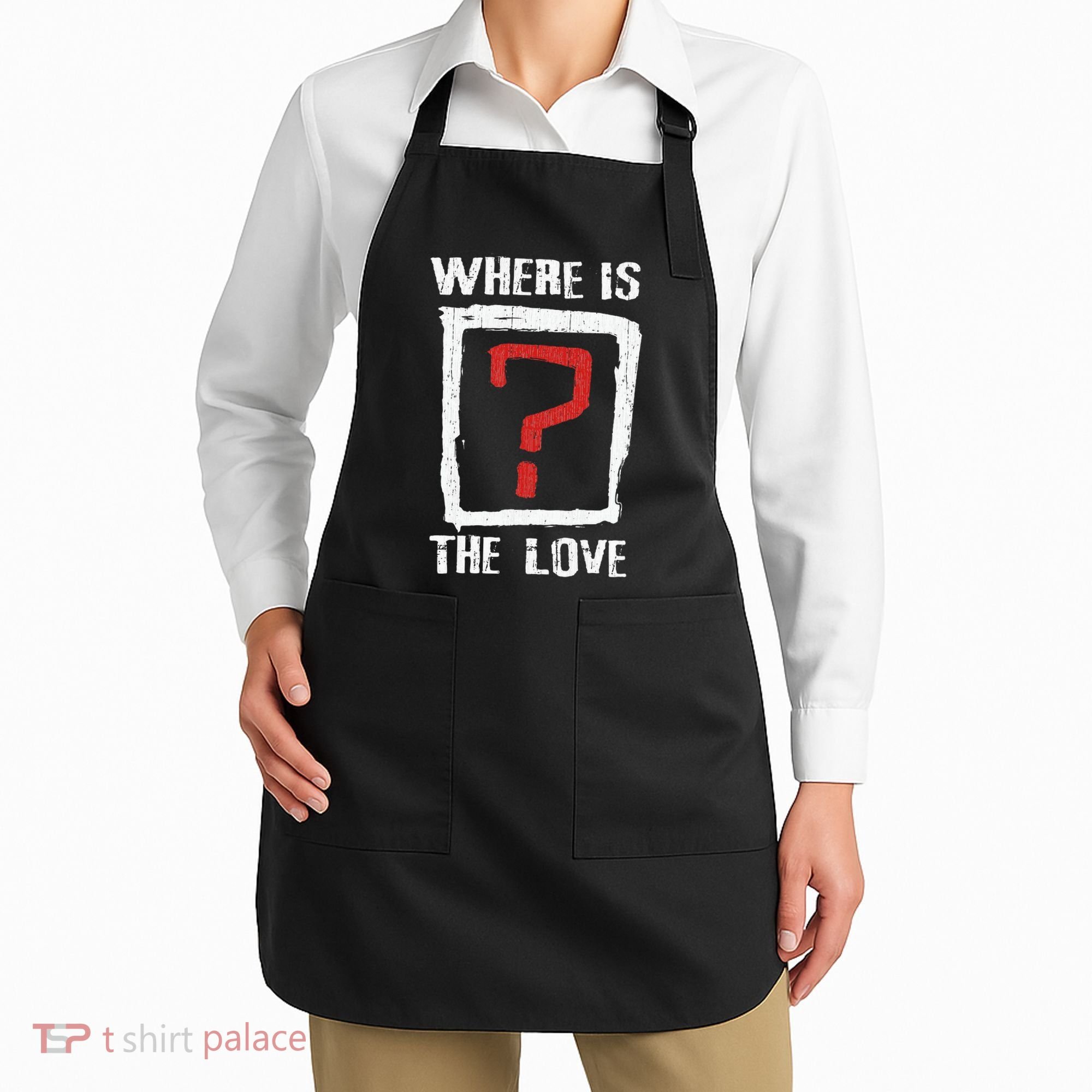 Question Mark Where Is The Love Apron