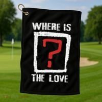 Question Mark Where Is The Love Golf Towel thumb 1