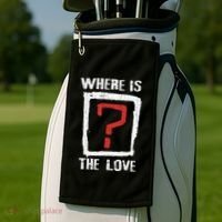 Question Mark Where Is The Love Golf Towel thumb 2