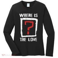 Question Mark Where Is The Love Women's Long Sleeve Shirt thumb 0