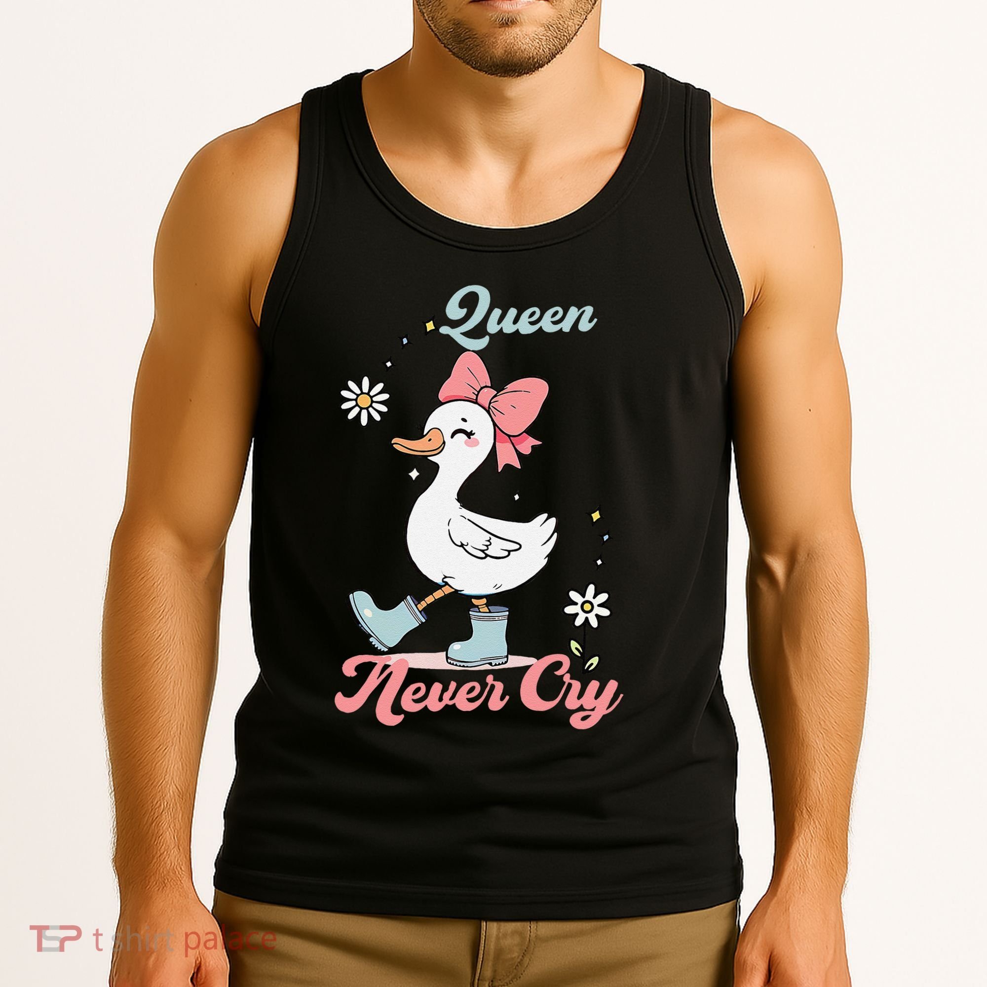Queen Never Cry Funny Meme Goose Silly Sarcastic Women Tank Top