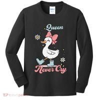 Queen Never Cry Funny Meme Goose Silly Sarcastic Women Kids Long Sleeve Shirt thumb 0