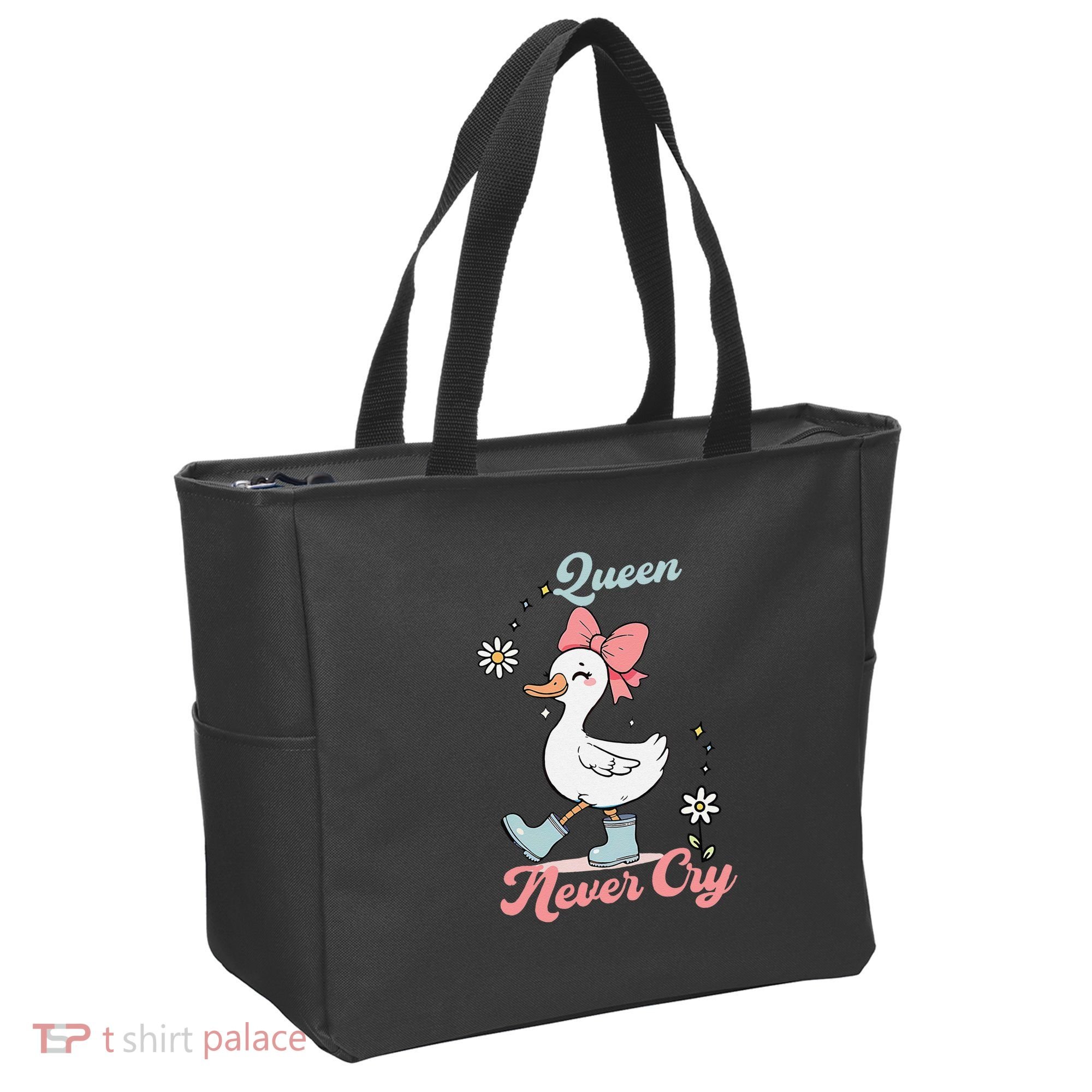 Queen Never Cry Funny Meme Goose Silly Sarcastic Women Tote Bag