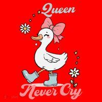 Queen Never Cry Funny Meme Goose Silly Sarcastic Women Santa Hat thumb 1