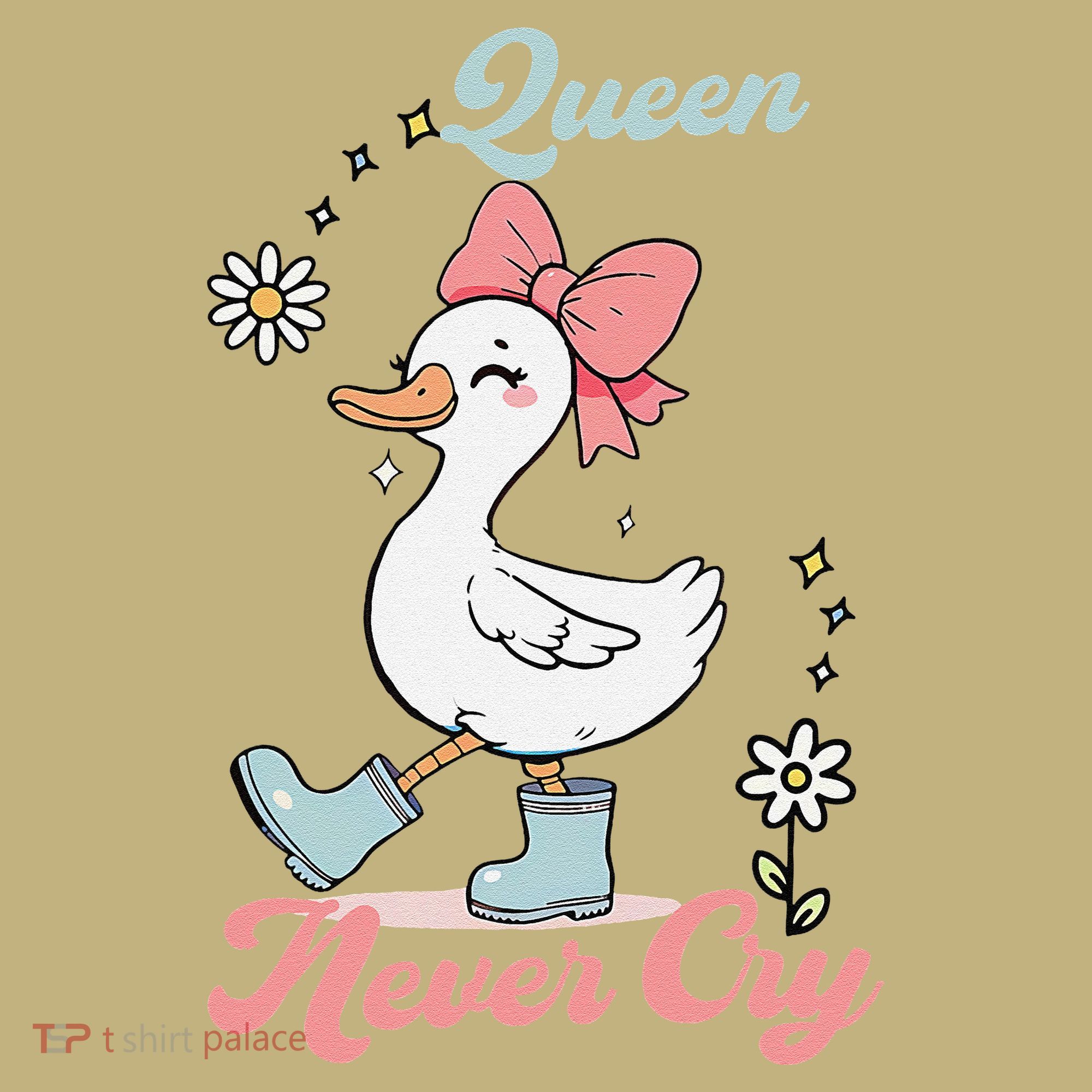 Queen Never Cry Funny Meme Goose Silly Sarcastic Women T-Shirt