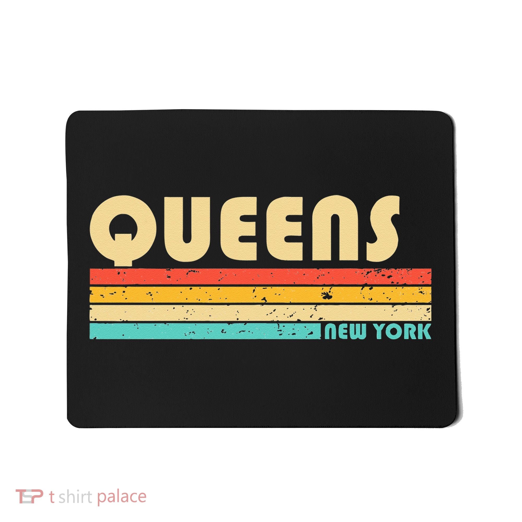 QUEENS NY NEW YORK Funny City Home Roots Retro 70s 80s Mousepad