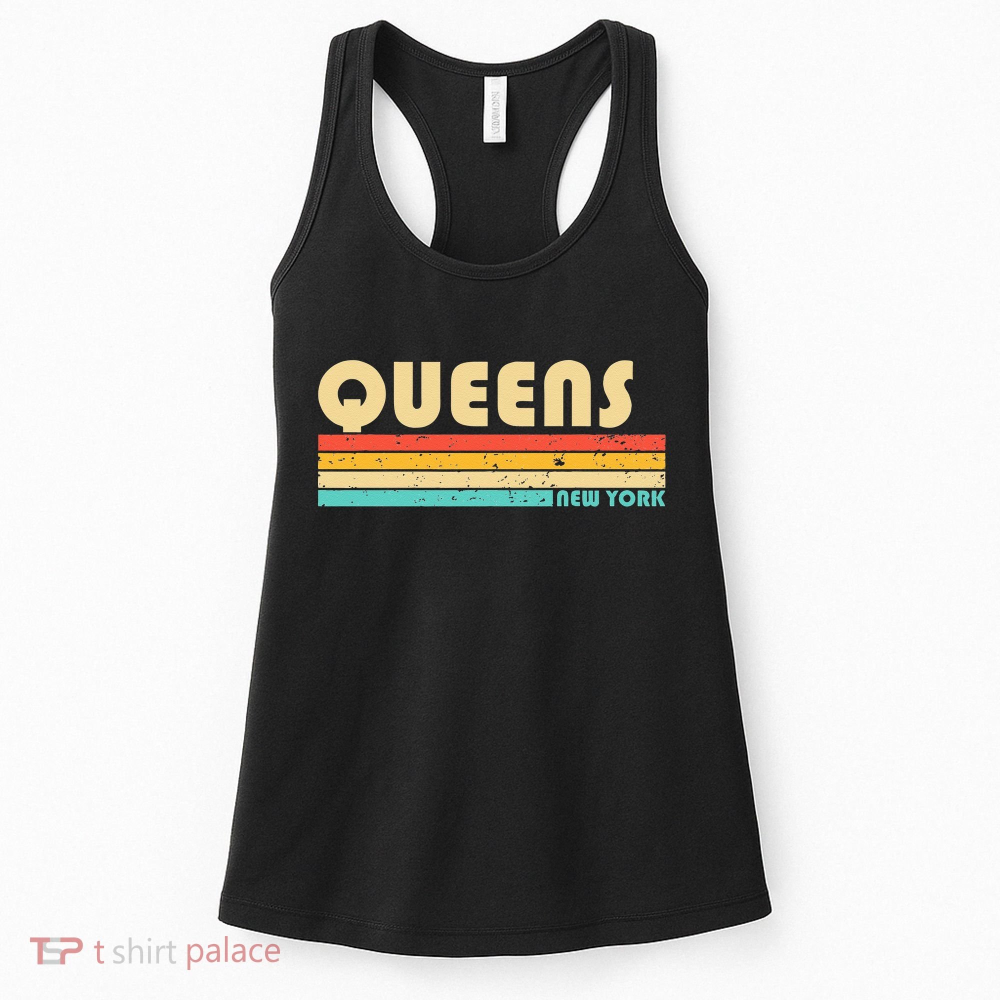 QUEENS NY NEW YORK Funny City Home Roots Retro 70s 80s Women's Tank Top