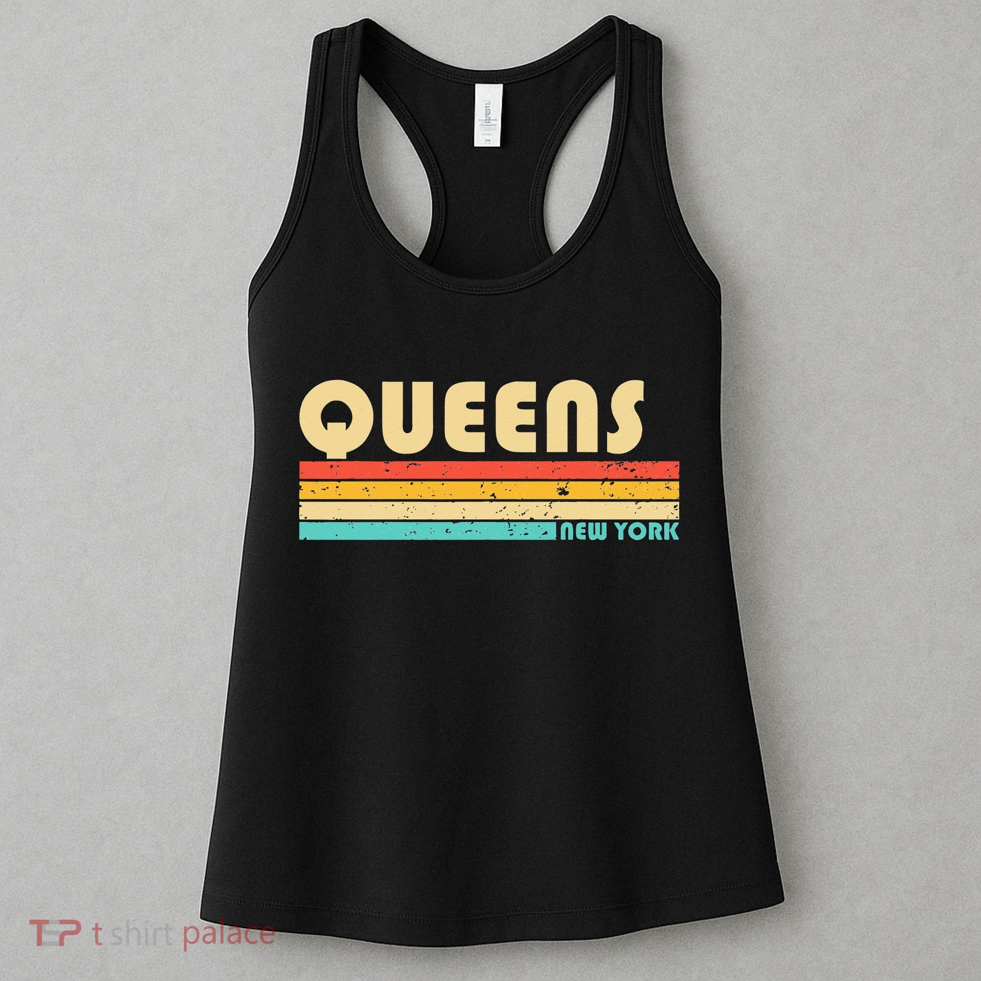 QUEENS NY NEW YORK Funny City Home Roots Retro 70s 80s Women's Tank Top
