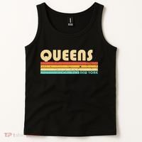 QUEENS NY NEW YORK Funny City Home Roots Retro 70s 80s Tank Top thumb 2