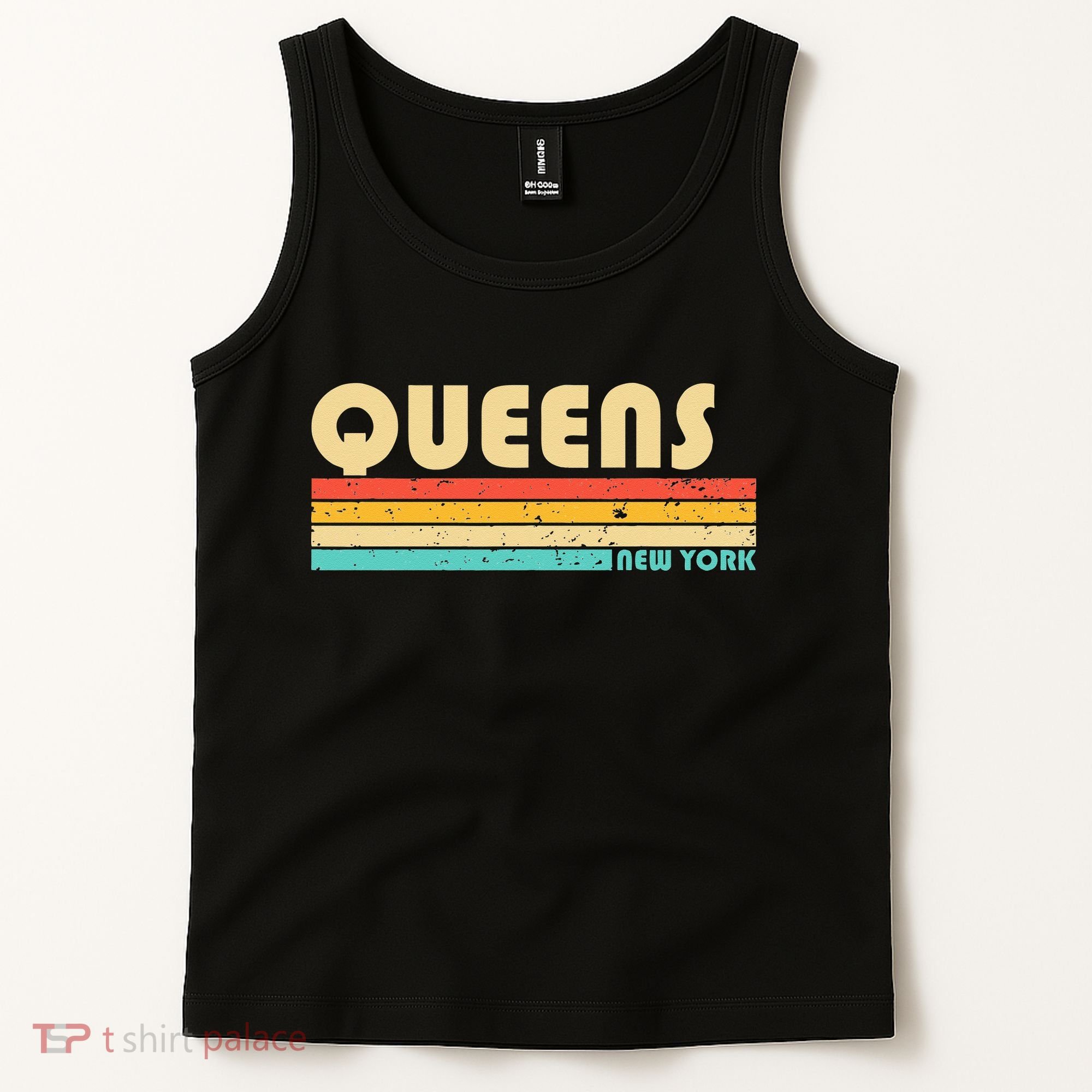 QUEENS NY NEW YORK Funny City Home Roots Retro 70s 80s Tank Top