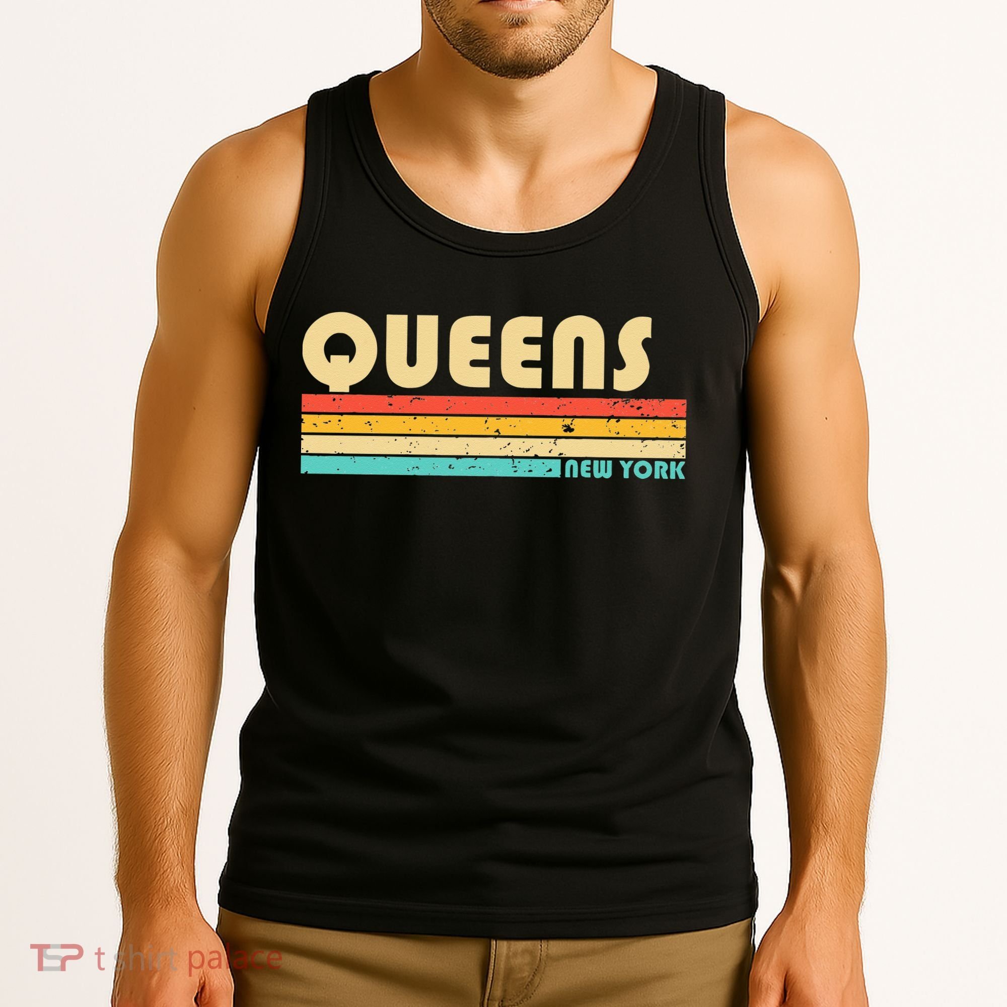 QUEENS NY NEW YORK Funny City Home Roots Retro 70s 80s Tank Top