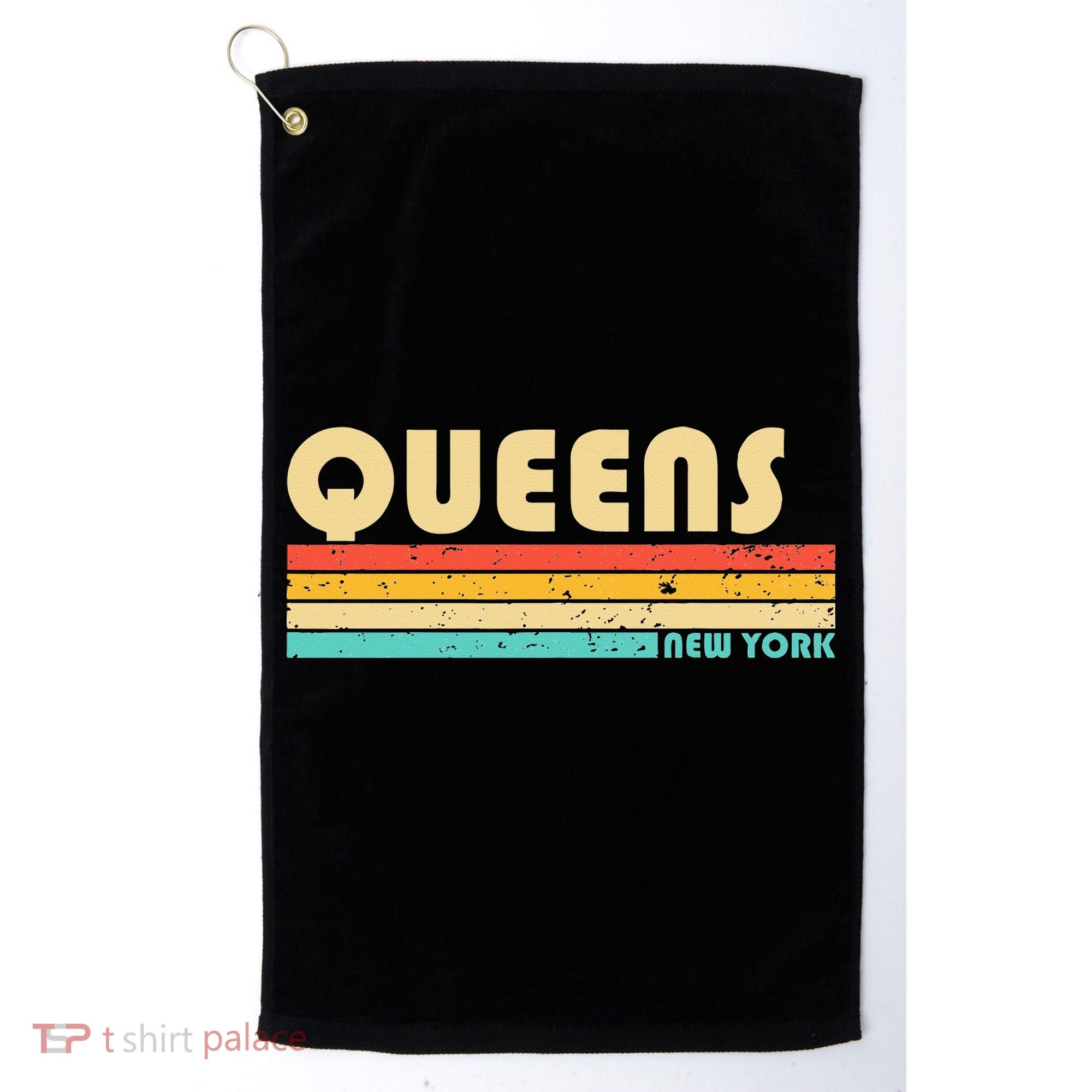QUEENS NY NEW YORK Funny City Home Roots Retro 70s 80s Golf Towel