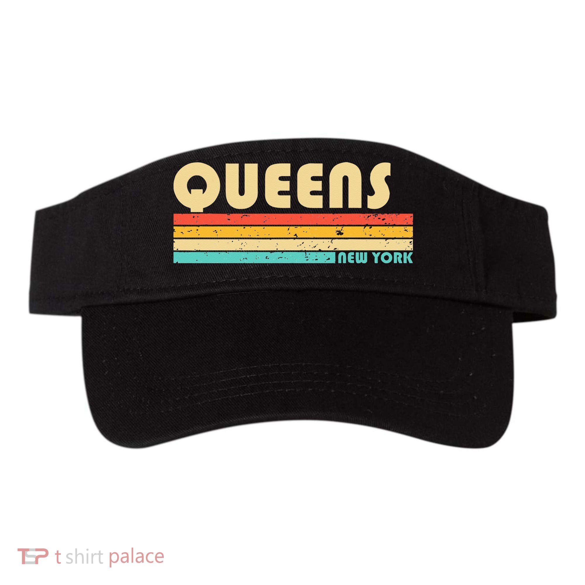 QUEENS NY NEW YORK Funny City Home Roots Retro 70s 80s Visor