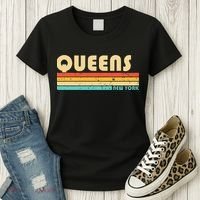 QUEENS NY NEW YORK Funny City Home Roots Retro 70s 80s Women's T-Shirt thumb 3