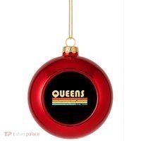 QUEENS NY NEW YORK Funny City Home Roots Retro 70s 80s Plastic Christmas Ball Ornament thumb 0