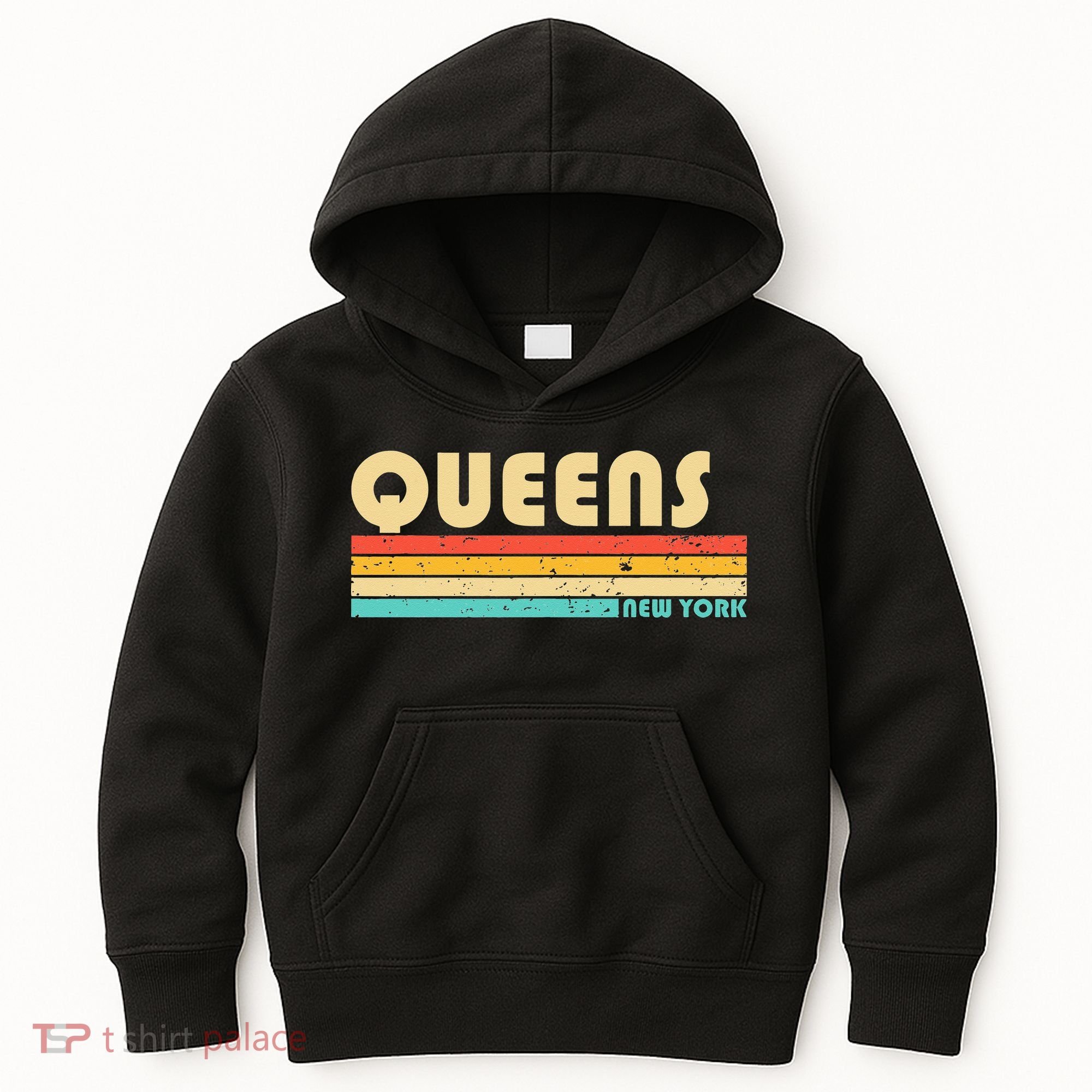 QUEENS NY NEW YORK Funny City Home Roots Retro 70s 80s Kids Hoodie