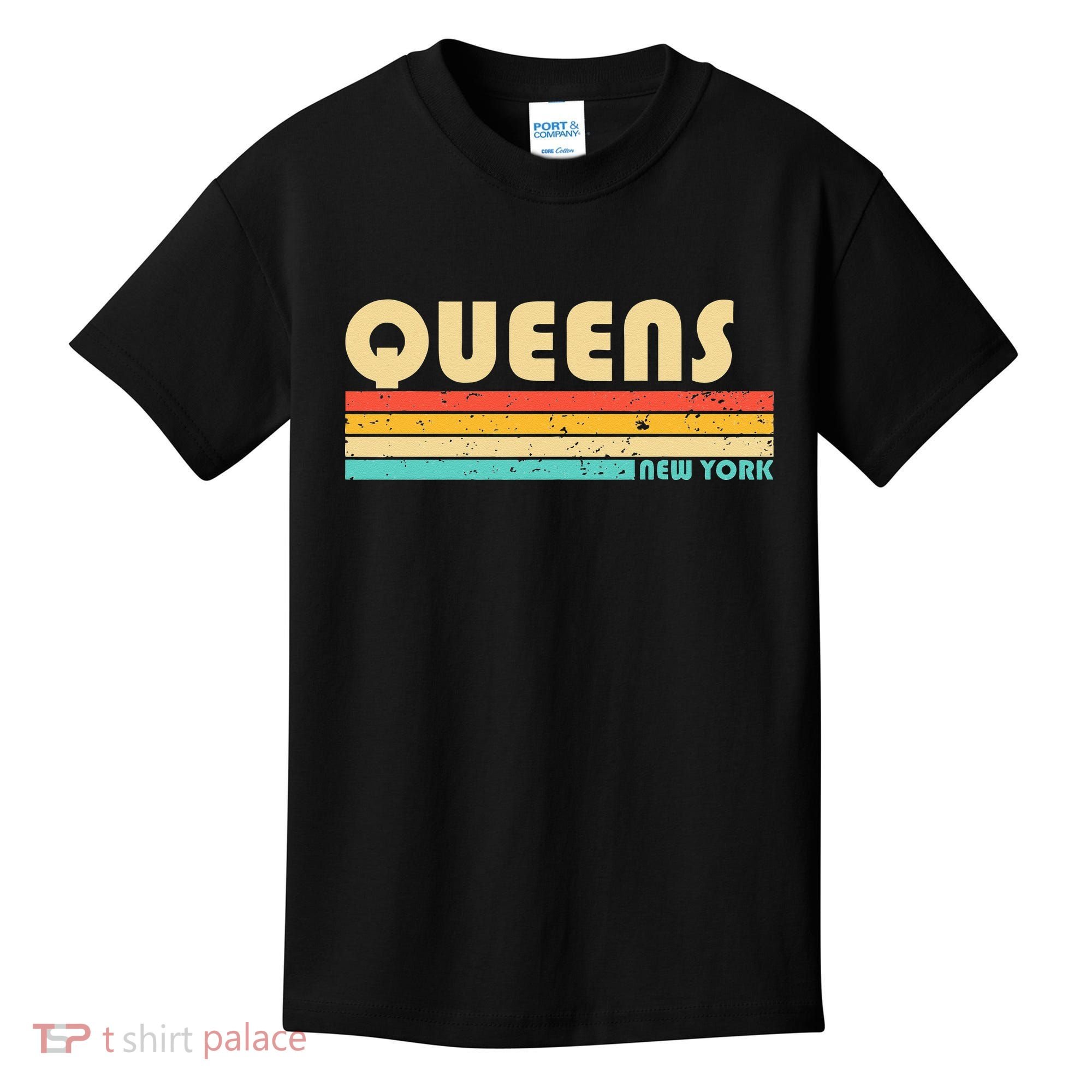 QUEENS NY NEW YORK Funny City Home Roots Retro 70s 80s Kids T-Shirt
