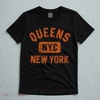 Queens Nyc New York Gym Style Distressed Orange Print T-Shirt thumb 5