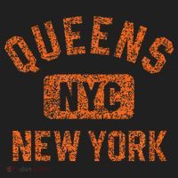 Queens Nyc New York Gym Style Distressed Orange Print Beanie thumb 2