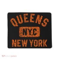 Queens Nyc New York Gym Style Distressed Orange Print Mousepad thumb 0