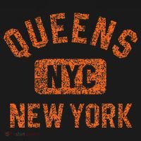 Queens Nyc New York Gym Style Distressed Orange Print Ornament thumb 1