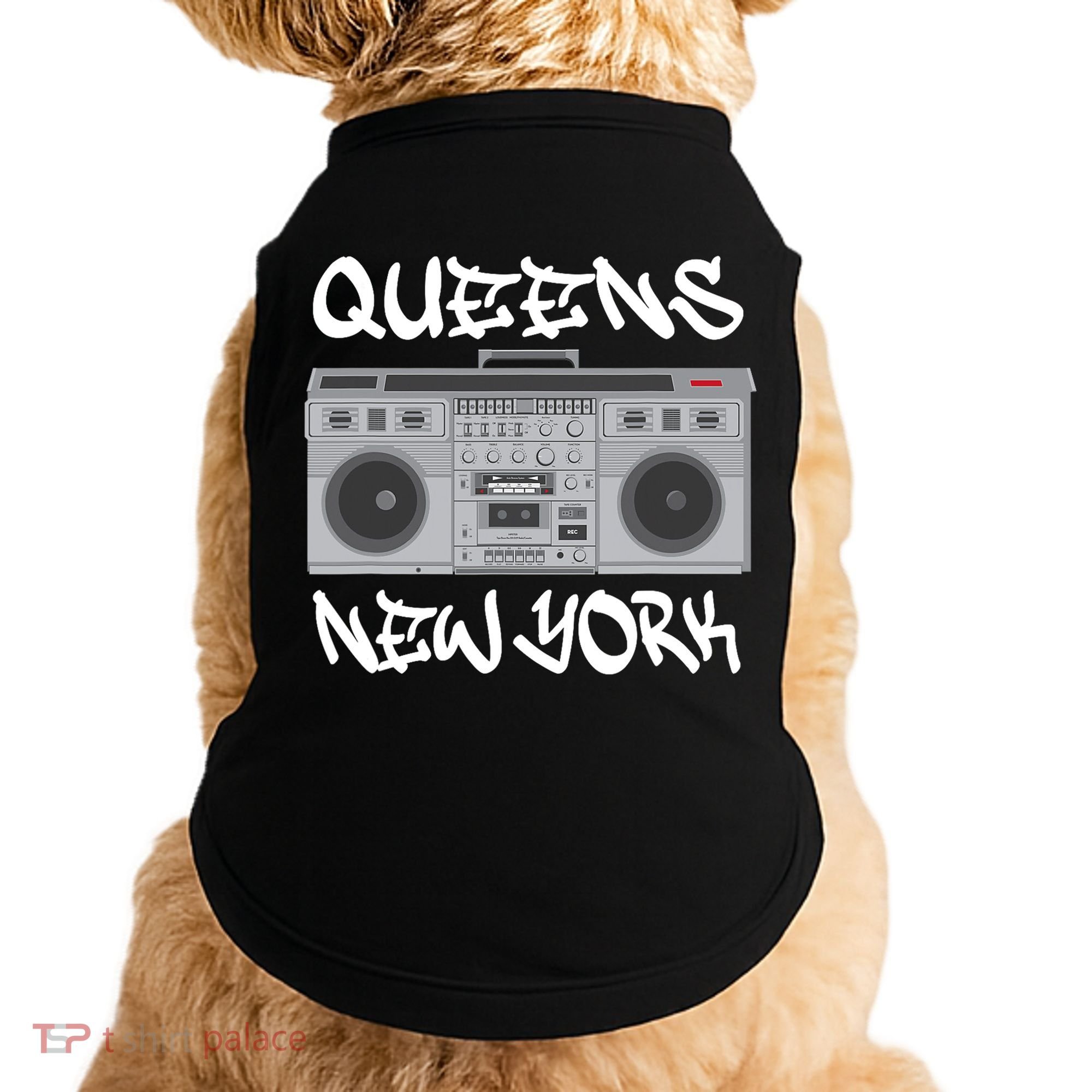 Queens New York Boom Box Graffiti Lettering Doggie Tank