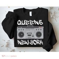 Queens New York Boom Box Graffiti Lettering Sweatshirt thumb 2